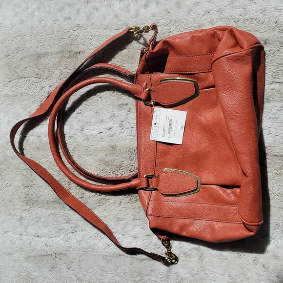 Liz Claiborne Handbags - Liz Claiborne LC Honey Satchel Bag Brownish Carnation Red Faux Leather Purse NWT